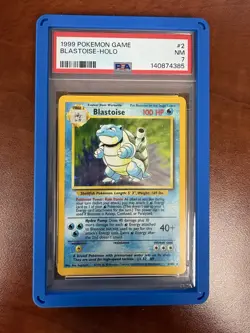 1999 POKEMON BASE SET UNLIMITED HOLO #2 BLASTOISE PSA 7 Pokemon With Guard - Image 1