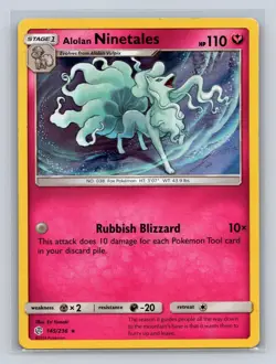 Alolan Ninetales 145/236 Holo Rare Cosmic Eclipse Pokemon MP - Image 1