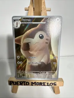 Pokemon Furret Illustration Rare 168/159 Sv09 Holo JTG EN - Image 1