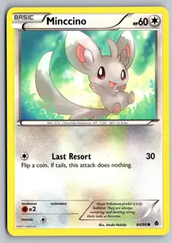 Minccino 84/98 Common Emerging Powers Pokemon Lightly Played - Image 1
