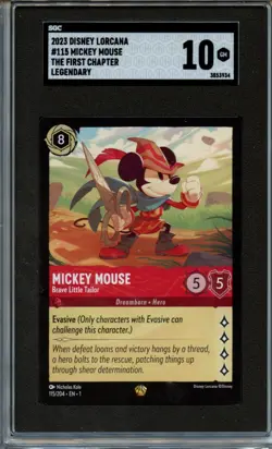 2023 Disney Lorcana Mickey Mouse Legendary SGC 10 - Image 1