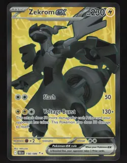 Zekrom EX 158/086 Pokemon Black Bolt Holo Full Art Card - Image 1