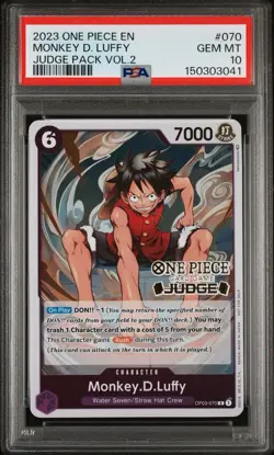 One Piece Monkey D. Luffy (Judge Pack Vol. 2) OP03-070 Promo Card PSA 10 💎 ENG - Image 1