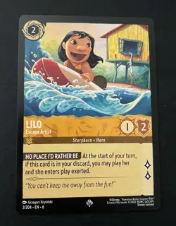 Lilo Escape Artist Super Rare Card 2/204 Lorcana Azurite Sea NM Condition - Image 1
