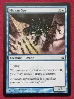 Magic The Gathering MIRRODIN BESIEGED MIRRAN SPY blue card MTG - Image 1
