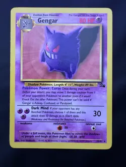 Pokemon Card english Rare Gengar 20/62 Fossil Wizards 1999 LP Non Holo - Image 1