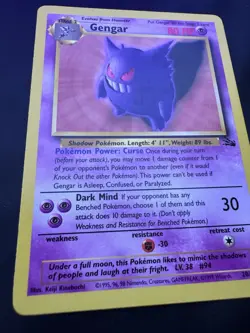 Pokemon Card english Rare Gengar 20/62 Fossil Wizards 1999 LP Non Holo - Image 5