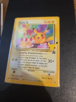Carte Pokemon Pikachu De_ Anniversaire - Promo 24 Celebration 25 Ans - Image 3