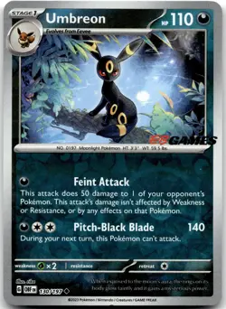 Umbreon 130/197 Holo Promo Eb Games Pokemon Near Mint - Image 2
