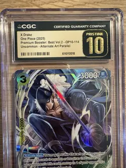 CGC Pristine 10. One Piece TCG X.Drake OP10-114 Alt Art PRB02. Free UK Delivery - Image 2