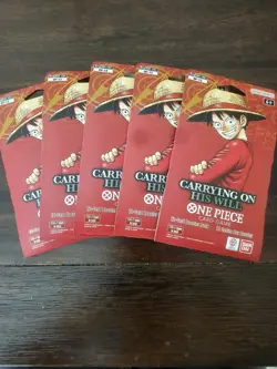 (x5) One Piece TCG: Carrying On His Will Sleeved Booster Pack Lot OP-13 ENGLISH - Image 1