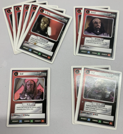 x90+ Star Trek Next Generation CCG Red Character Cards 1994 White Boarder Bundle - Image 5