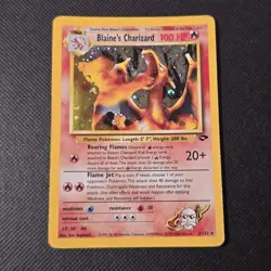 Blaine's Charizard 2/132 Holo Rare Gym Challenge Pokemon Card MP- - Image 1