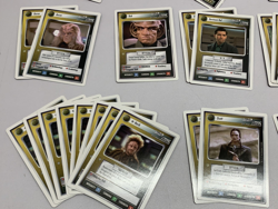x54 Star Trek Next Generation CCG Yellow Ship Character Cards 1994 White Boarder - Image 5