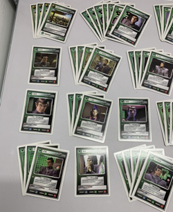 x90+ Star Trek Next Generation CCG Character Green Cards 1994 White Boarder - Image 2