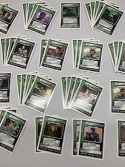 x90+ Star Trek Next Generation CCG Character Green Cards 1994 White Boarder - Image 3
