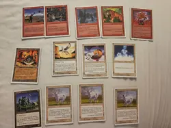 MTG Magic the Gathering Cards 5th 6th 7th edition core Red white Basic lands - Image 2