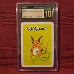 2019 Pokemon Japanese Raichu Old Maid Playing Card CGC 10 Pristine - Image 1