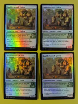 FOIL Boulderbranch Golem x4 The Brothers' War 4x Playset Magic the Gathering MTG - Image 1
