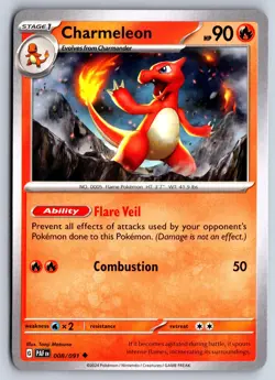 CHARMELEON 008/091 UNCOMMON PALDEAN FATES POKEMON NM - Image 1