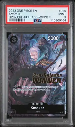 2023 ONE PIECE PROMOS PARAMOUNT WAR PRE-RELEASE-WINNER #025 SMOKER PSA 9 - Image 1