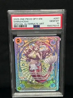 2025 ONE PIECE ENGLISH OP11 SHIRAHOSHI SP SPECIAL ALTERNATE ART PSA 10 - Image 1