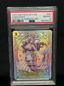 2025 ONE PIECE ENGLISH OP11 SHIRAHOSHI SP SPECIAL ALTERNATE ART PSA 10 - Image 2