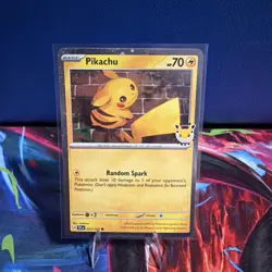 Pokemon Pikachu 2026 Pokemon Day Holo 30th Anniversary Stamped Promo 051/162 - Image 1