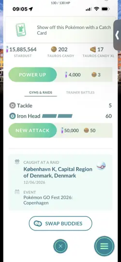 Pokemon Go Shiny Tauros ( Combat form ) ( Chicago Background) - Image 2