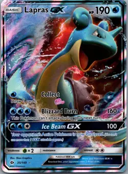 Lapras GX 35/149 SM Base Set Pokemon TCG Holo Ultra Rare NM - Image 1
