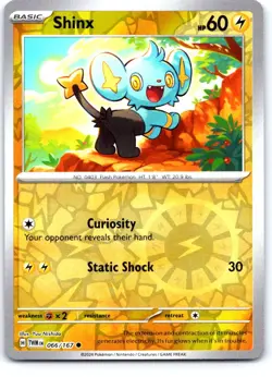 Shinx 066/167 Common Twilight Masquerade Pokemon Reverse Holo Near Mint - Image 1