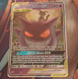 Pokemon Gengar & Mimikyu GX 53/181 Team Up Ultra Rare Holo EN 2019 240 HP - Image 1