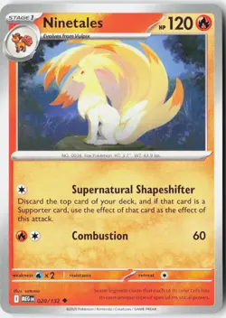 NINETALES 020/132 UNCOMMON MEGA EVOLUTION POKEMON NM - Image 1