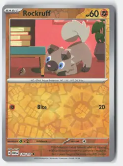 ROCKRUFF 116/197 COMMON OBSIDIAN FLAMES POKEMON REVERSE HOLO NM - Image 1