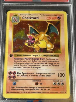1999 Pokemon 1st Edition Charizard Holo Shadowless #4 PSA 1 Base Set LOW POP - Image 3
