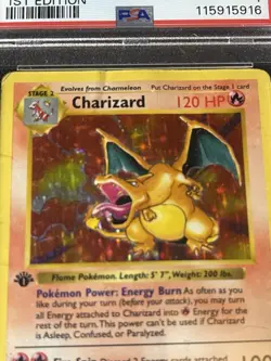 1999 Pokemon 1st Edition Charizard Holo Shadowless #4 PSA 1 Base Set LOW POP - Image 5