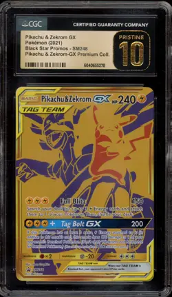 Pokemon Pikachu & Zekrom GX Premium Coll. Full Art Promo SM248 CGC 10 Pristine - Image 1