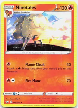 Ninetales 023/202 Rare Sword & Shield Pokemon LP - Image 1