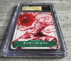 One Piece TCG JPN Monkey D. Luffy Promo CGC 10 Pristine, Film Red P-061 2023 - Image 3