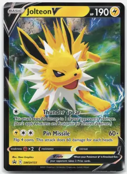 Jolteon V Promo SWSH: Sword & Shield Promo Cards SWSD Lightning Holo SWSH151 201 - Image 1