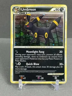 Umbreon 10/90 Holo Rare HGSS Undaunted Pokemon Card 2010 - Swirl - LP - Image 1