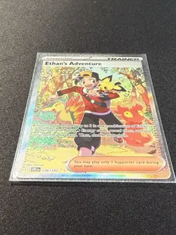Pokemon TCG Destined Rivals Ethan's Adventure Full Art Trainer Card 236/182 Sir - Image 2