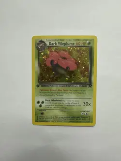 Dark Vileplume 1st Edition Holo 13/82 Team Rocket WOTC Pokemon Card Vintage Rare - Image 1