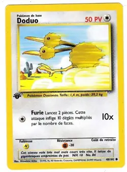 POKEMON DUDUO FRENCH 1ST EDITION CARD 48/102 - Image 1