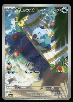 Pokemon Cards Oshawott 105/086 White Flare Illustration Rare NM *2 - Image 1
