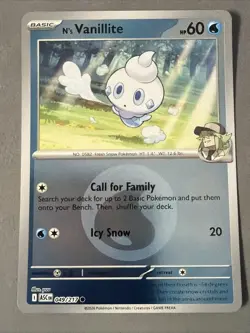 Pokemon TCG * N's Vanillite 49/217 Water * REVERSE HOLO * ME Ascended Heroes NM - Image 1