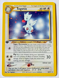 Pokemon TCG: Togetic Neo Genesis #16/111 1st Edition Holo *Swirl* NM-MINT - Image 1