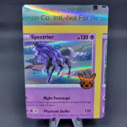 Pokemon TCG NFC Error Miscut Spectrier 081/196 Holo Rare Trick Or Trade... - Image 1