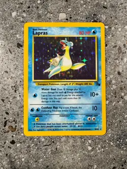 Pokemon TCG Cards Lapras 10/62 Fossil Holo Rare EXC - Image 1