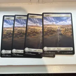 4 x Plains (0296) - Foil - Final Fantasy - NM-Mint - MTG Full Art Lands - Image 1
